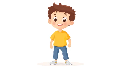 Smiling Boy Character Design