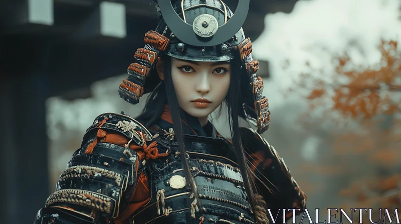 AI ART Female Samurai in Traditional Armor