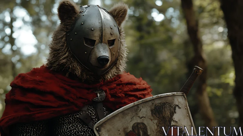 AI ART Armored Bear Warrior with Sword