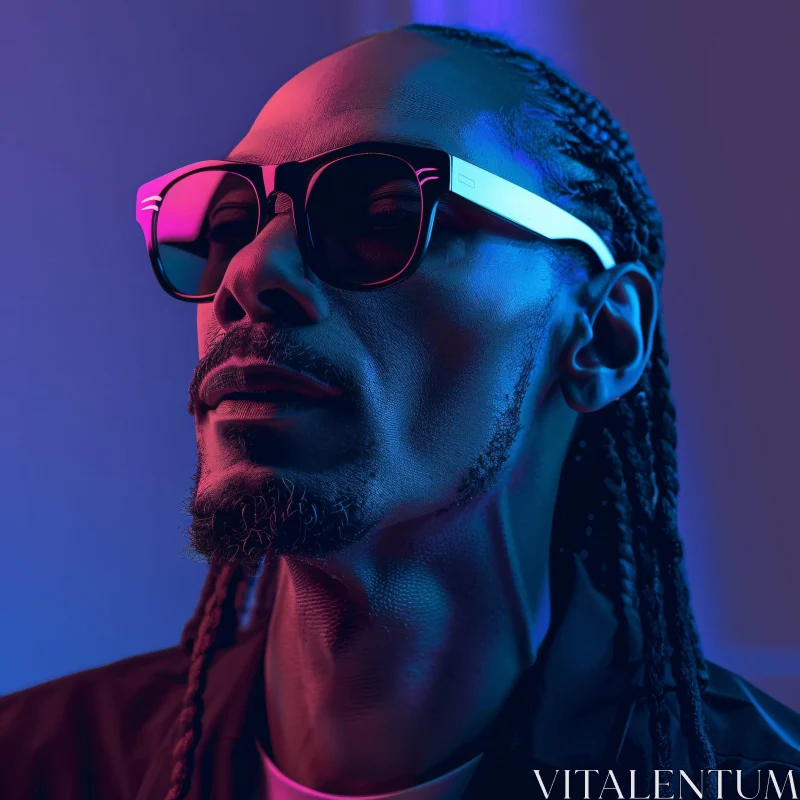 AI ART Snoop Dogg with Neon Lighting