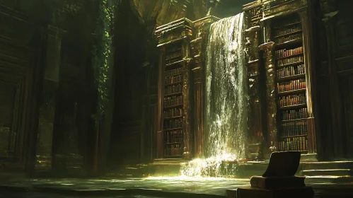 Books and Water: Library Cascade