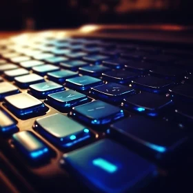 Glowing Keyboard Keys in Close-Up