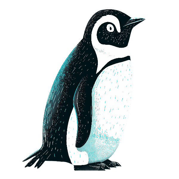 Modern Penguin Design for Apparel POD Design