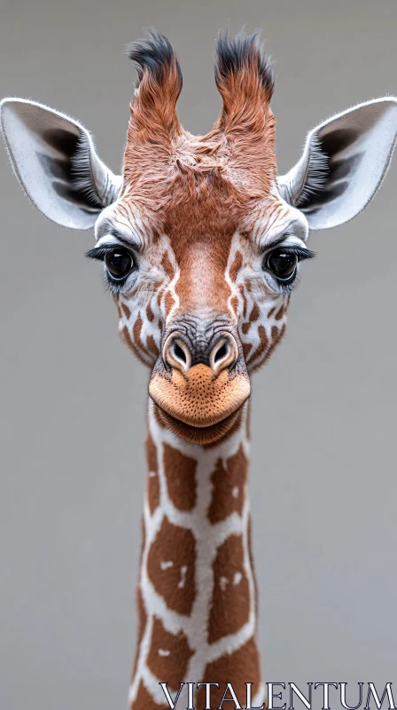 AI ART Giraffe Close-up