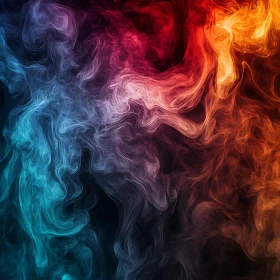 Multicolored Abstract Smoke Swirls