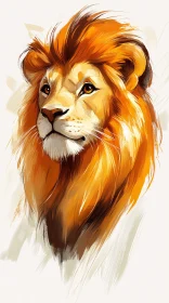 Regal Lion Portrait Art