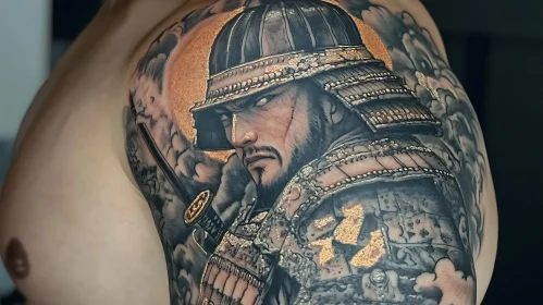 Detailed Samurai Warrior Tattoo Design