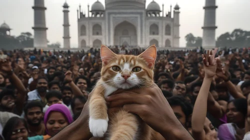 Cat's Eye View: Taj Mahal Crowd