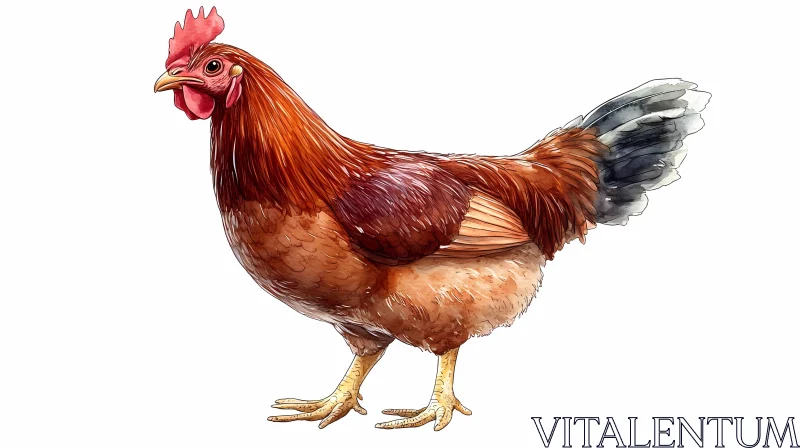 Majestic Rooster Illustration AI Image