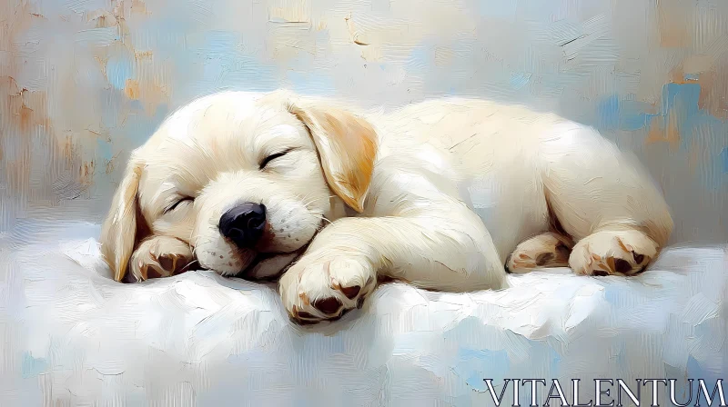 Serene Puppy Art AI Image