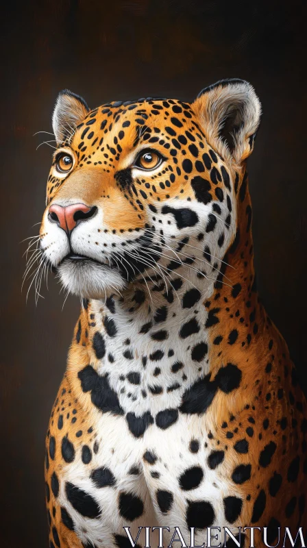 Leopard in Detailed Portrait AI Image