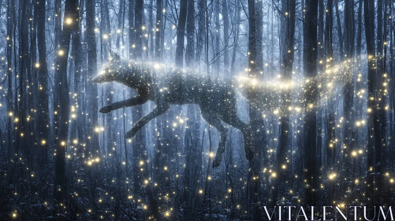 AI ART Mystical Fox in Twilight Forest