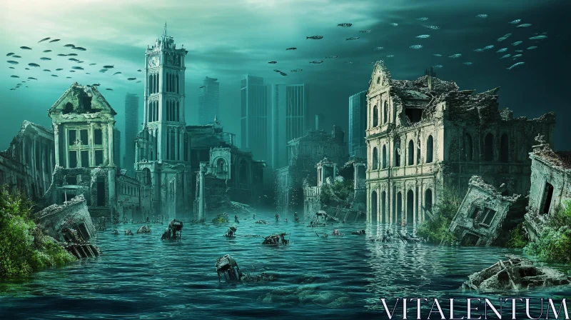 AI ART Lost City Under the Sea