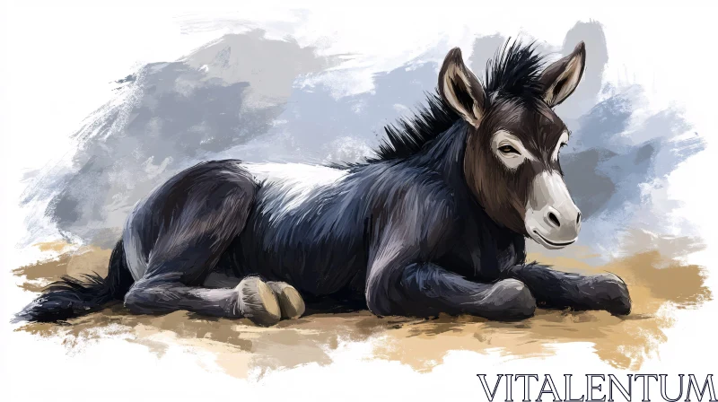 Artistic Donkey Illustration AI Image