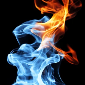Harmonious Blue and Orange Fire and Smoke