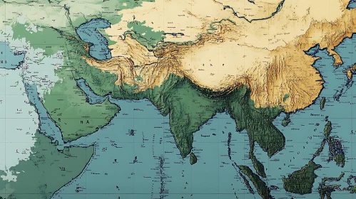 Asia Topographic Map