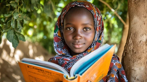 Young Reader with Headscarf