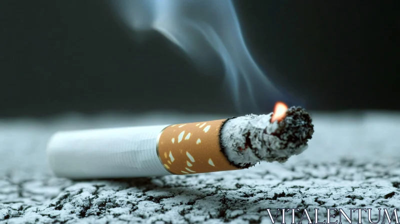 AI ART Ashes and Smoke: A Cigarette's End