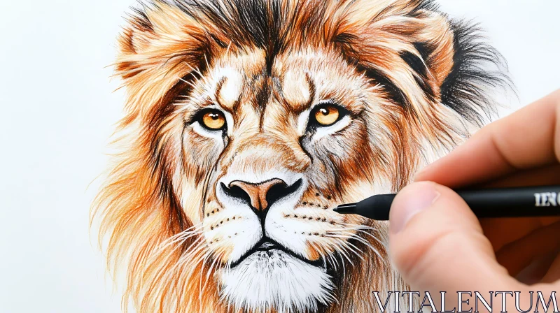 AI ART Lion Drawing