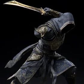 Hooded Warrior with Golden Sword