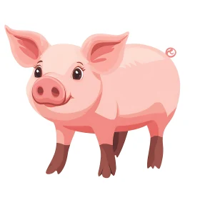 Adorable Pig Cartoon Art