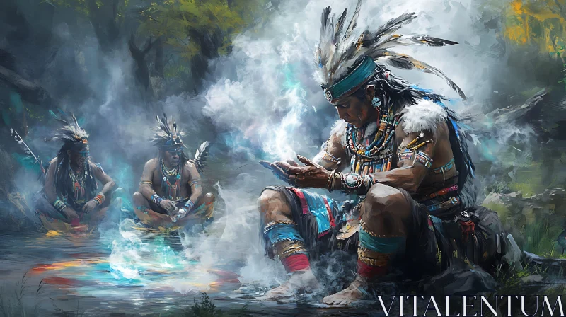 Indigenous People in Spiritual Ceremony AI Image