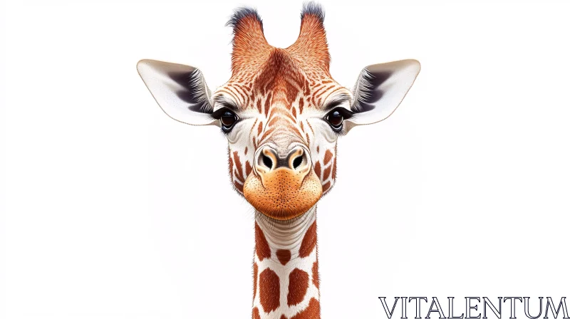 AI ART Giraffe Close-up Portrait