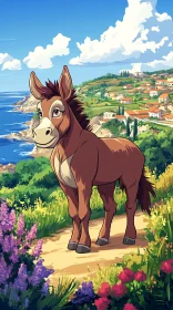 Animated Donkey on Coastal Path