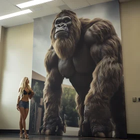 Woman and Gorilla Poster: A Study in Scale