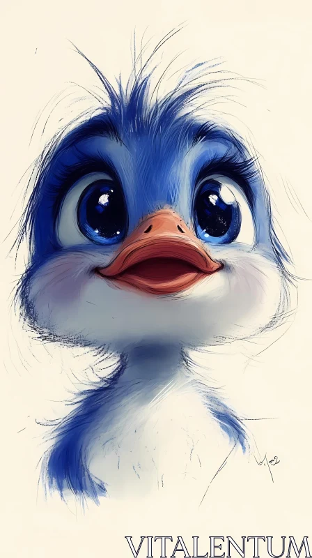 Charming Cartoon Bird Illustration AI Image