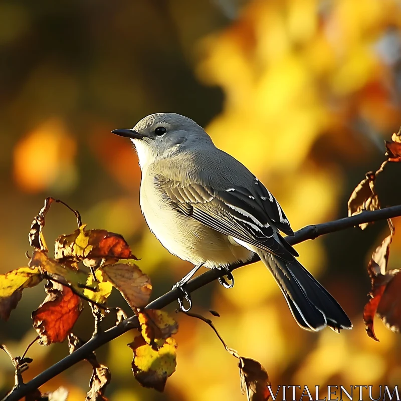 Autumn Bird Portrait AI Image