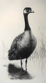 Graceful Bird in Monochrome