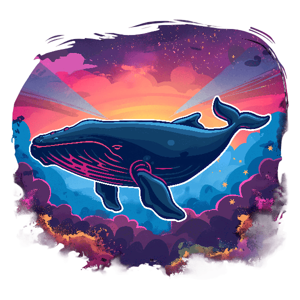 POD Design Cosmic Whale Illustration