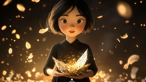 Magical Child Holding Light Artwork