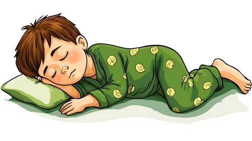 Cartoon Boy Sleeping Peacefully