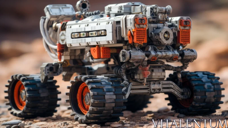 Toy Vehicle on Mountain Terrain - Lego Art AI Image
