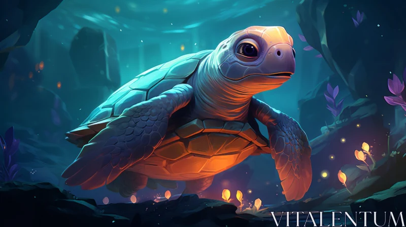 Tranquil Turtle: An Artistic Depiction of Serenity AI Image