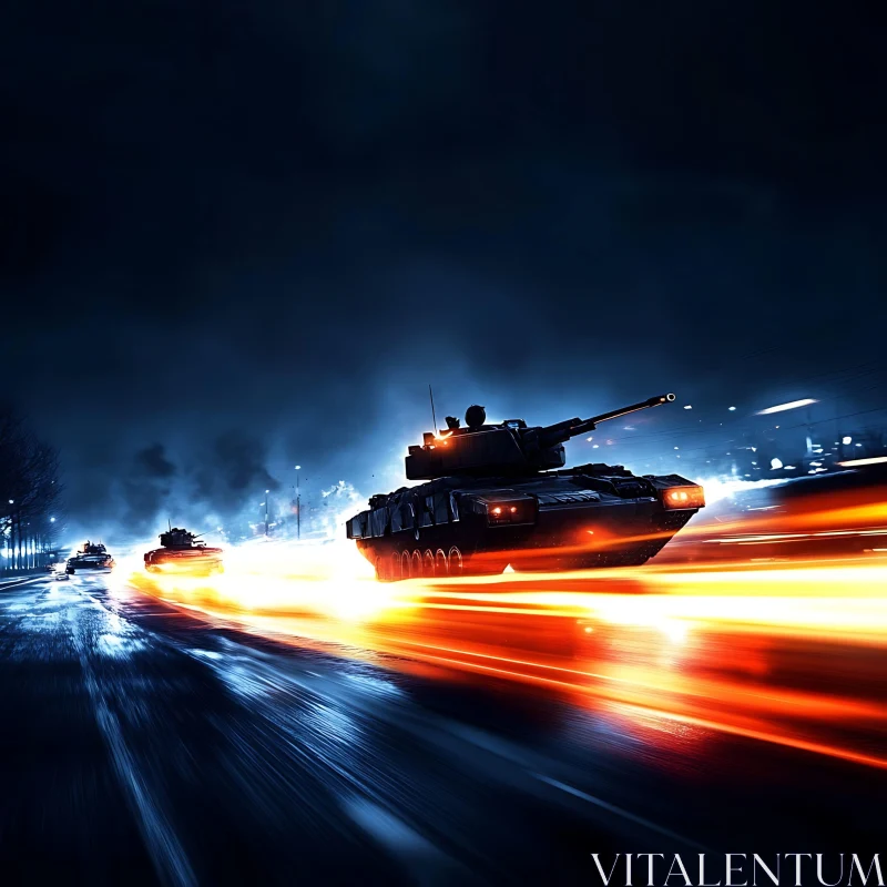 Armored Vehicles in Motion AI Image