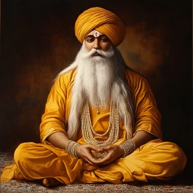 Meditative Man with White Beard