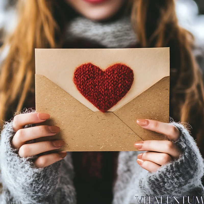 Red Heart on Envelope: A Symbol of Love AI Image