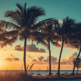 Palm Trees at Sunset