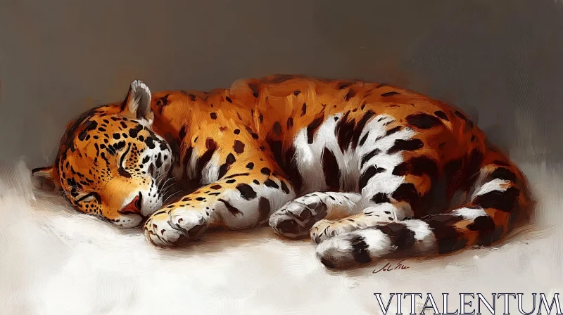 AI ART Peaceful Leopard Painting