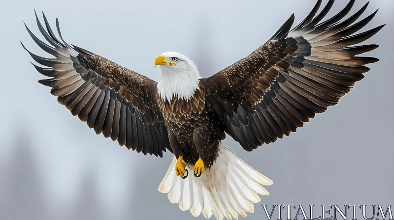 Bald Eagle Soaring in the Sky AI Image