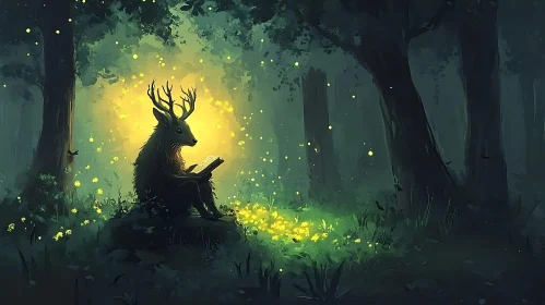 Forest Reader: A Deer's Literary Escape