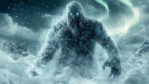 Winter Monster in Blizzard Digital Art