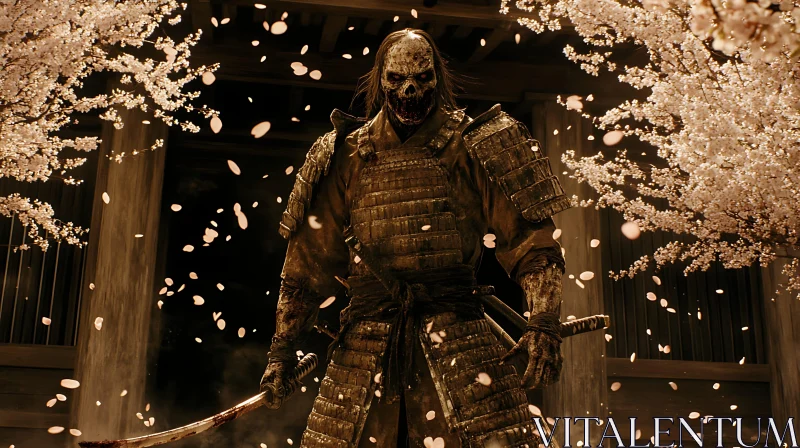 Undead Samurai in Full Bloom AI Image