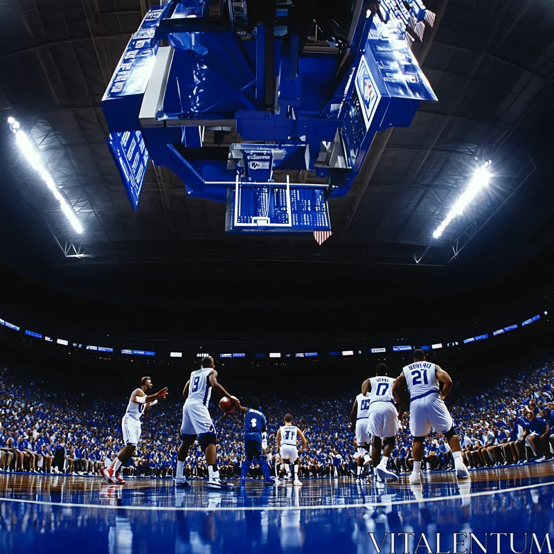 Intense Basketball Match AI Image