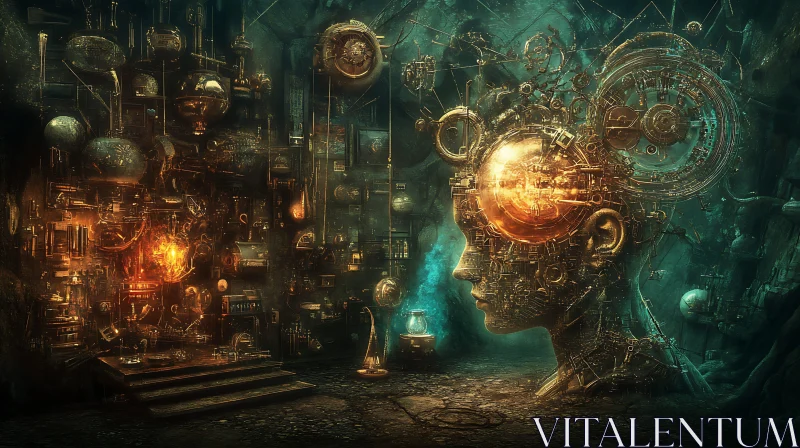 AI ART Mechanical Mind: A Steampunk Vision
