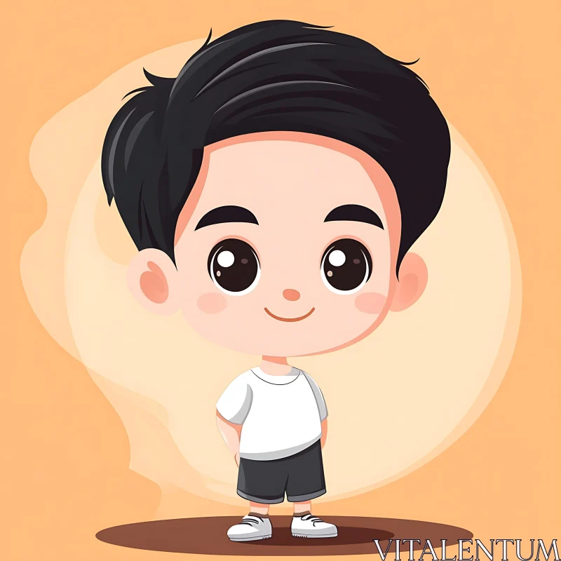 AI ART Cute Cartoon Boy Illustration