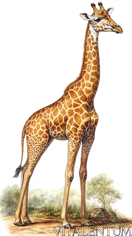 AI ART Elegant Giraffe Art